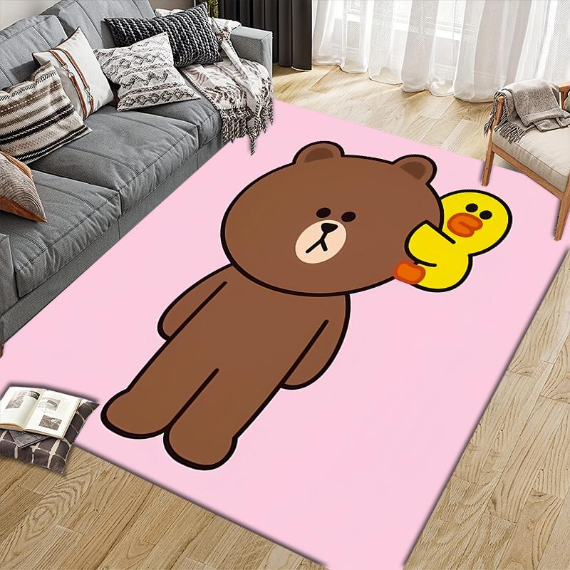 LINE FRIENDS Playful Square Area Rug, Non-Slip Floor Mat for Home Decor, Perfect Gift for LINE FRIENDS Fans.chl