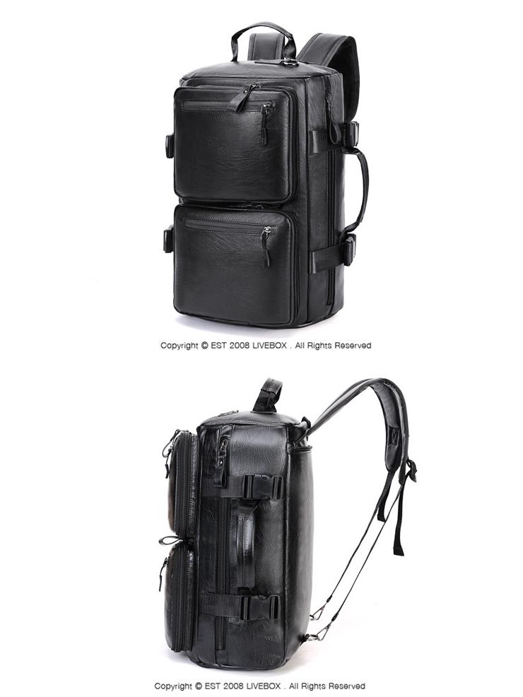 Herren Retro PU Leder Cross-Border Laptop- & Reiserucksack mit großem Fassungsvermögen