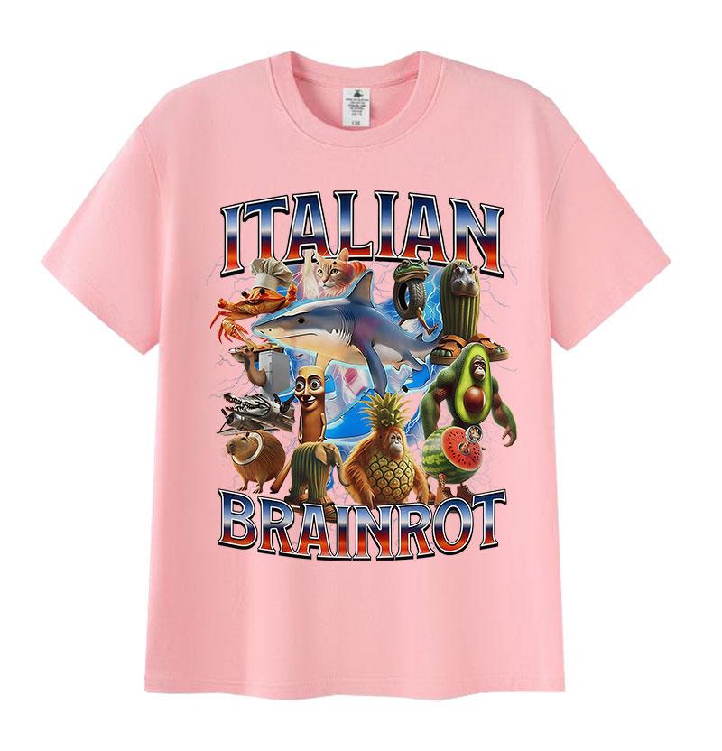 Zabawne włoskie memy o mózgu T-shirty Unisex Tralalero Tralala Tung Tung Tung Sahur Bombardiro Crocodilo Brr Brr Patapim T-shirty