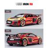 Model auta R8 z hliníkové slitiny v měřítku 1/24, vysoce simulační odlitky, hračka se zvukem a světlem, natahovací vozidla, dekorační hračka pro děti, dárek