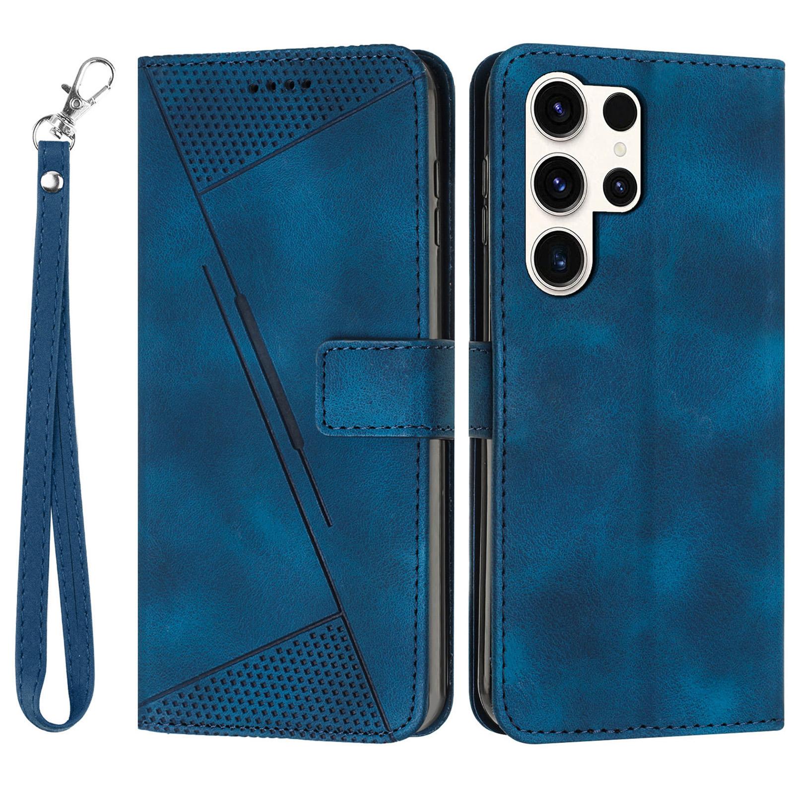 

Для Samsung Galaxy S25 Ultra Чохол Сумочка З Тисненим Трикутником Шкіряна Накладка на Телефон Sapphire