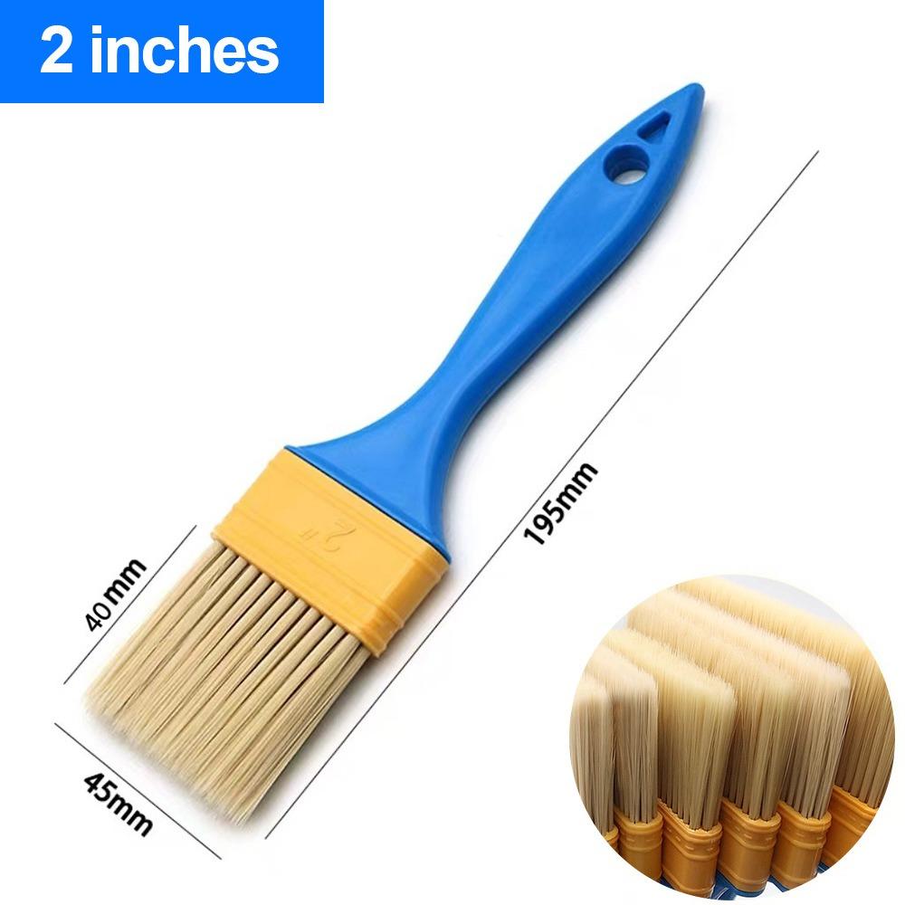 5pcs/set Nylon Bristle Paint Brushes Smooth Application All-Purpose Wall Painting Tools Plastic Handle Latex Brush Wall Painting