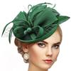Elegant Feather Trimmed Raffia Hat For Women Lightweight Breathable For Races Weddings And Outdoor