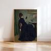 Girl in Pink Dress Romantic Oil Painting Art Print Poster Classic Art Portrait Poster Canvas Painting Woman in Black Dress Decor