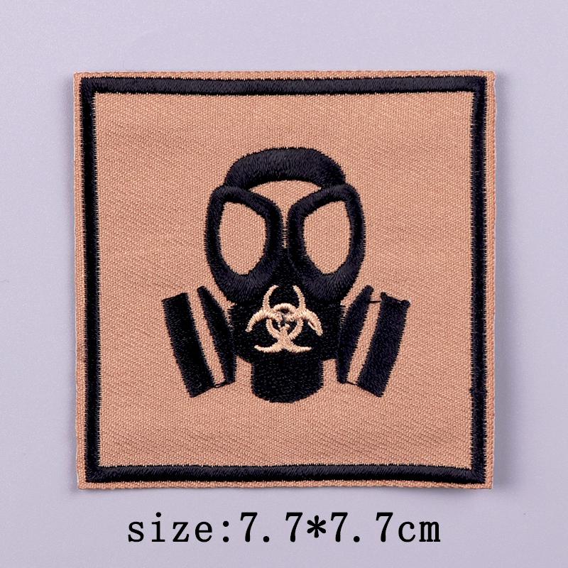 Warning Embroidery Patch Iron On Patches For Clothing Danger Prohibit Sign Embroidered Patches For Clothes Nuclear Marker Badges