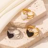 1/3pcs Versatile Ring For Women Stainless Steel Heart-Shaped Gold Color Rings Female Vintage Jewelry Finger Accessories Anillos