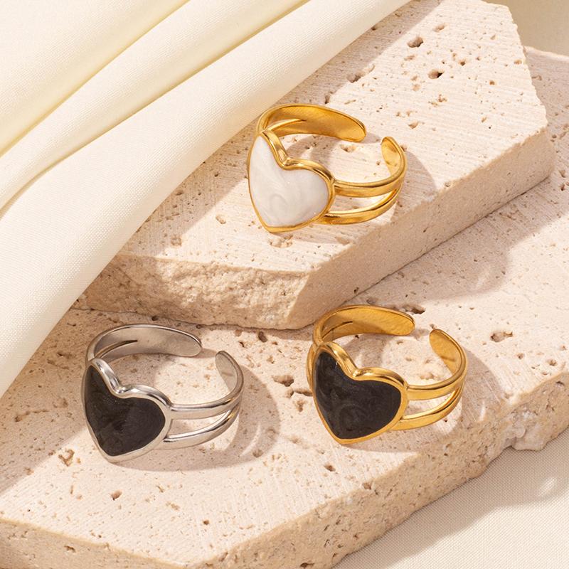 1/3pcs Versatile Ring For Women Stainless Steel Heart-Shaped Gold Color Rings Female Vintage Jewelry Finger Accessories Anillos