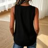 Women's Casual V Neck Sleeveless Button Front Top Linen Blend Relaxed Fit Summer Blouse Lightweight Breathable Fabric