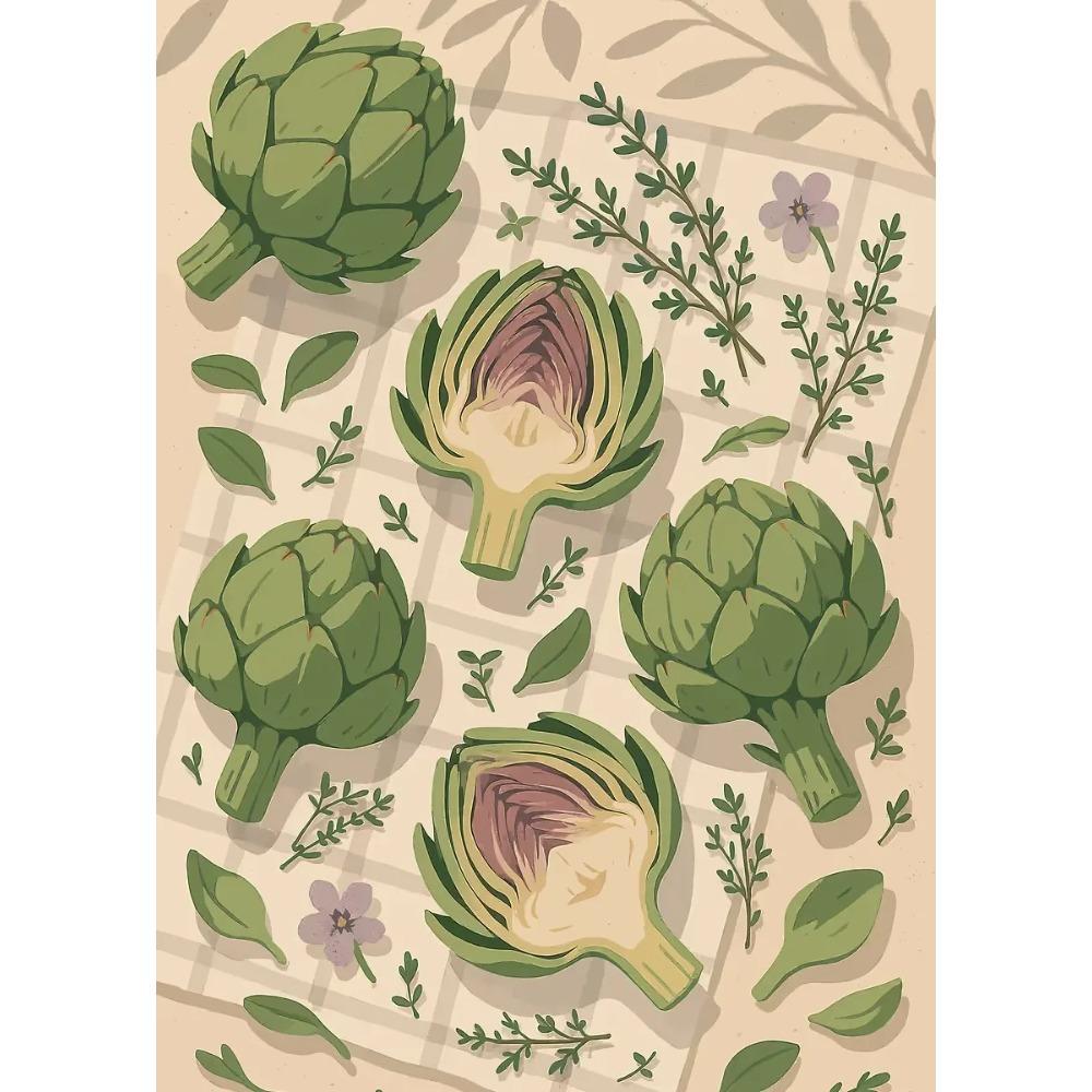 Tablescape Vegetables Posters Eggplants Carrot Corn Celeriac Prints Canvas Painting Wall Art Pictures Home Living Room Decor