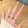 Gothic Red & Black Gradient Handmade Long False Nails