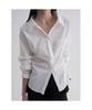 Modified Collar Neck Slim Fit Shirt White