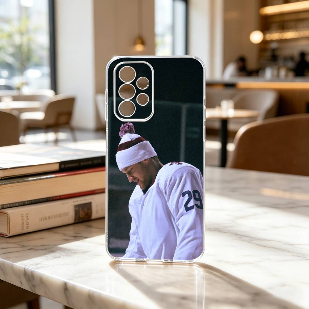 Hockey Player Nathan MacKinnon Phone Case Transparent Silicone Soft For Samsung S25,S24,S21,S22,S23,S30,Ultra,S20,Plus,Fe