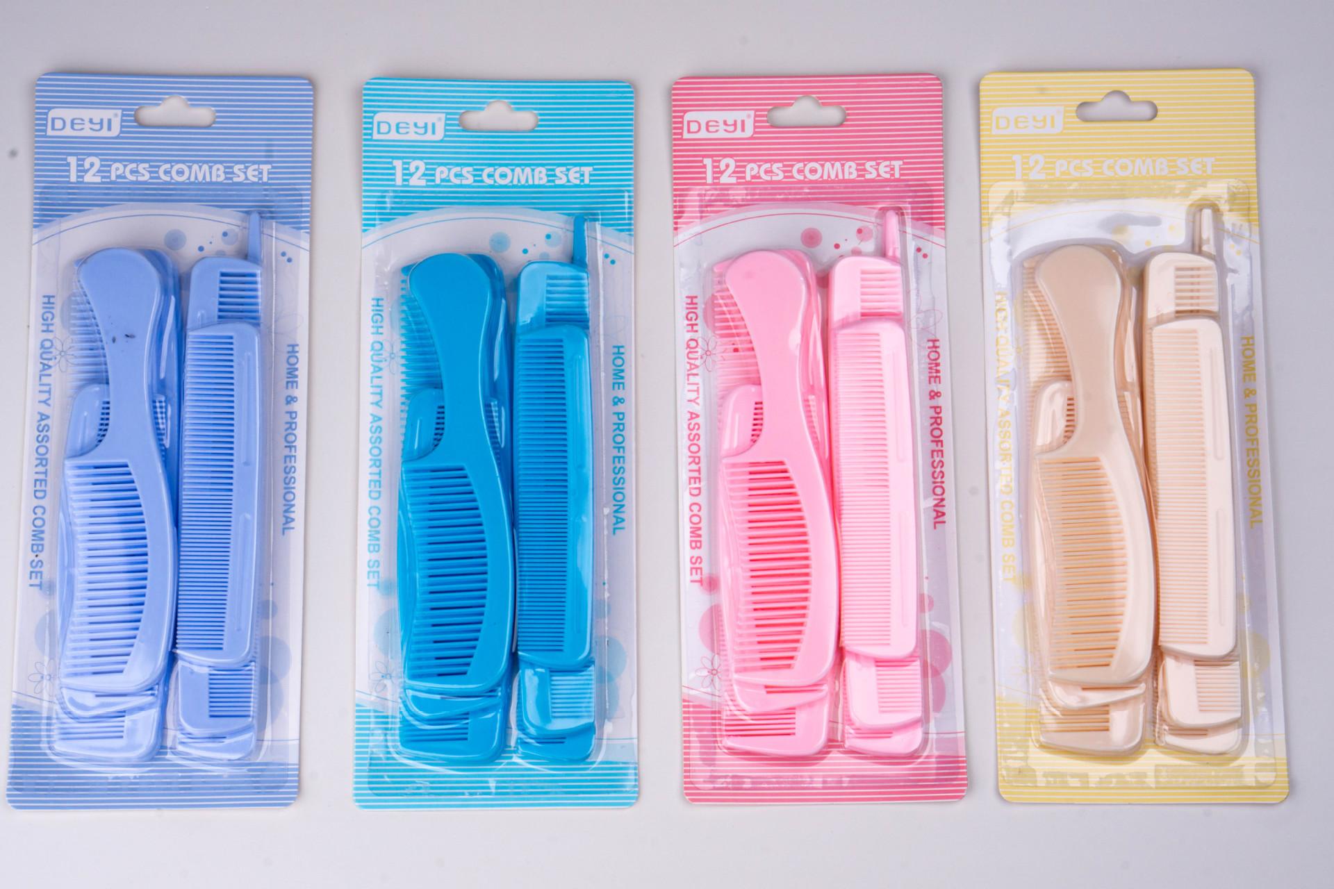 Набор из 12 расчесок, пластиковые расчески, расчески для волос оптом, расчески с острым хвостом, расчески для стайлинга, многоцелевые