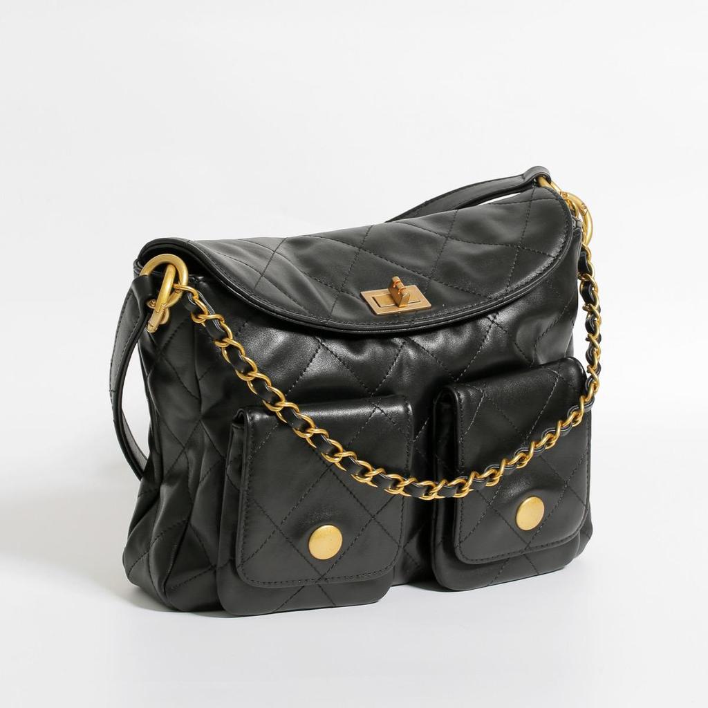 New 2024 Hobo Hippie Cowhide Messenger Bag with Retro Hardware - Underarm Shoulder Style