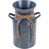 Cabilock Vintage Rustic Blue Galvanized Metal Milk Jug Vase with Dual Handles, Ideal for Dried Flowers, Flower Arrangement, Succulents, and Farmhouse
