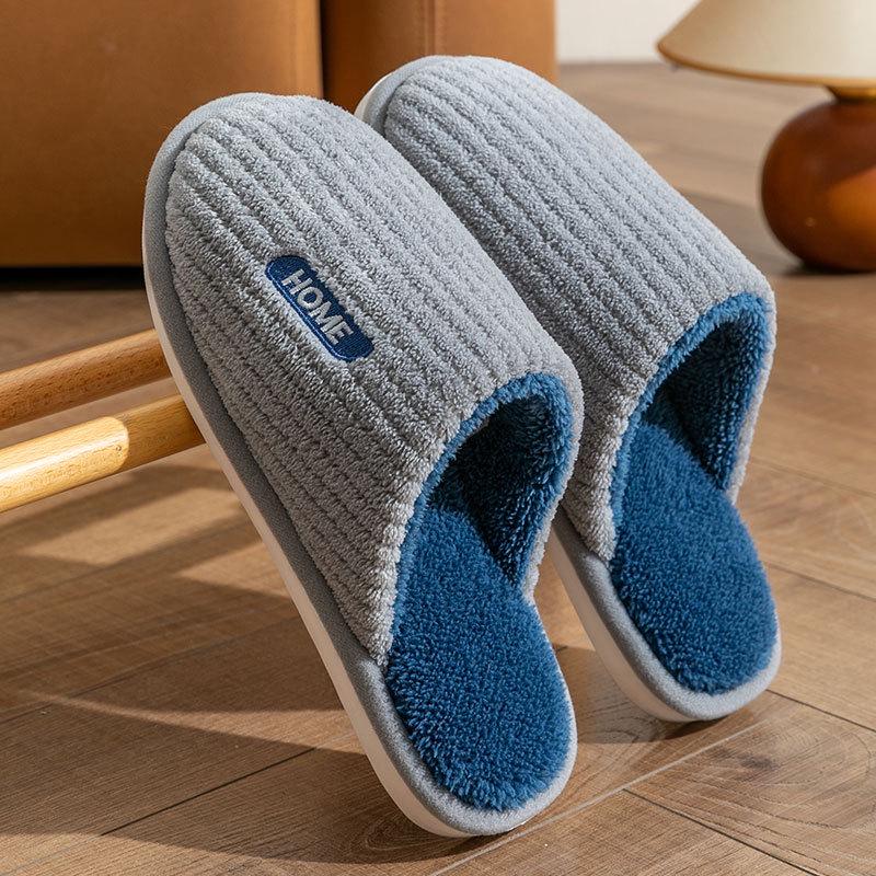 Damen Winter 2023 Flauschige Rutschfeste Baumwoll-Hausschuhe