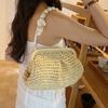 2025 Sommer Neue Strohweberei Umhängetasche Modische und Lässige Muscheltasche Damen Schultertasche mit Ausgezeichneter Textur