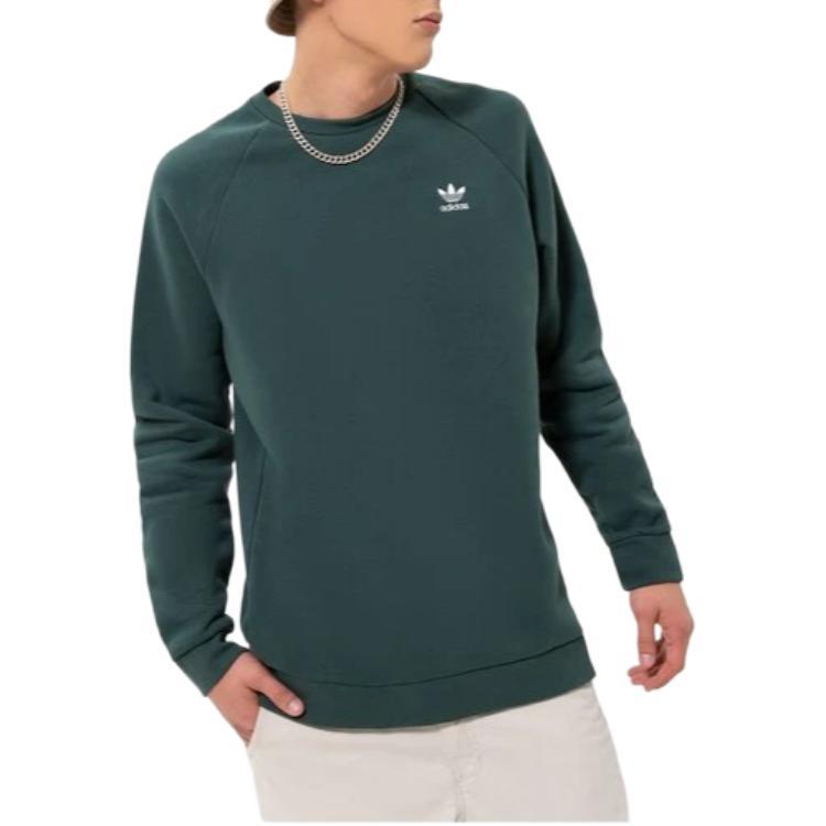 Men's Adidas Originals Sweatshirts Men's Green Crew Neck Moderate Regular
