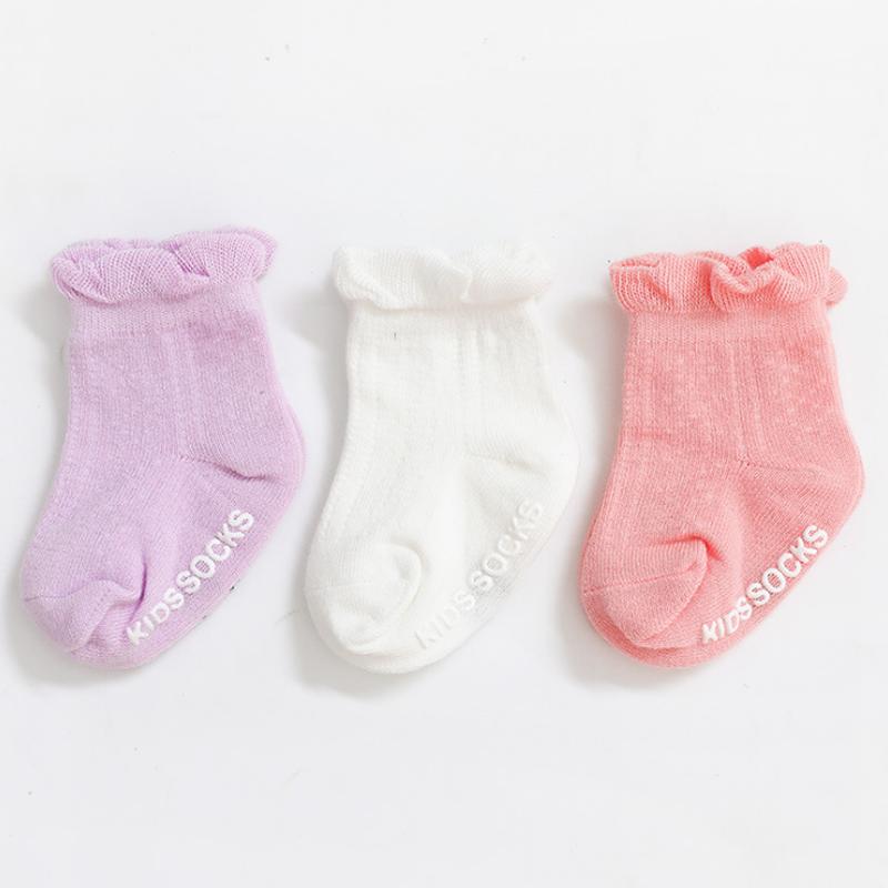 3Pair/lot  New Non-slip Children Baby Socks Newborn Baby Socks for Girls and Boys