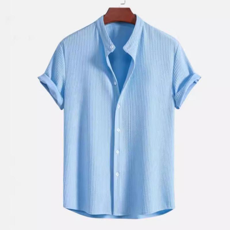 Men’s Short Sleeve Solid Casual Shirt