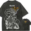 T-shirt Ruota di Mahoraga Jujutsu Kaisen Spada a Otto Lame Tee Lavaggio Vintage Oversize Grafica Anime Streetwear Retro Uomo Top