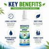 Spray Repellente per Zanzare 120ml Formula a Base d'Acqua Protezione Esterna a Lunga Durata Senza DEET Sicuro per la Famiglia Repellente per Insetti