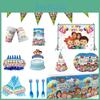 Vibrant Family Birthday Party Supplies Set With Cheerful Plates And Decor Elements
