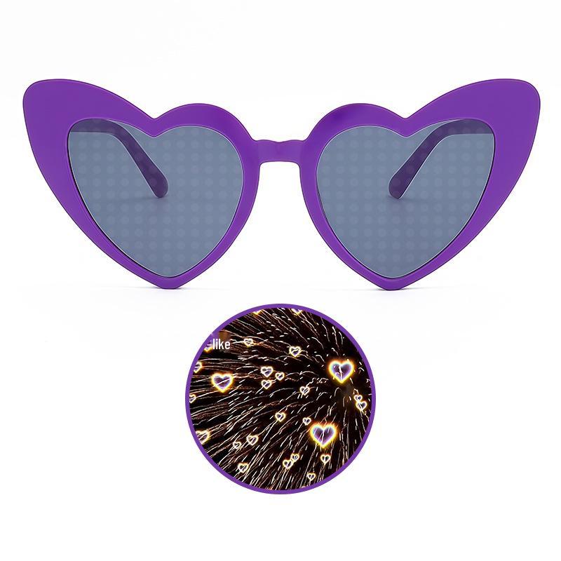Heart Effect Night Glasses - Trendy Douyin Style Romantic Sunglasses for Women