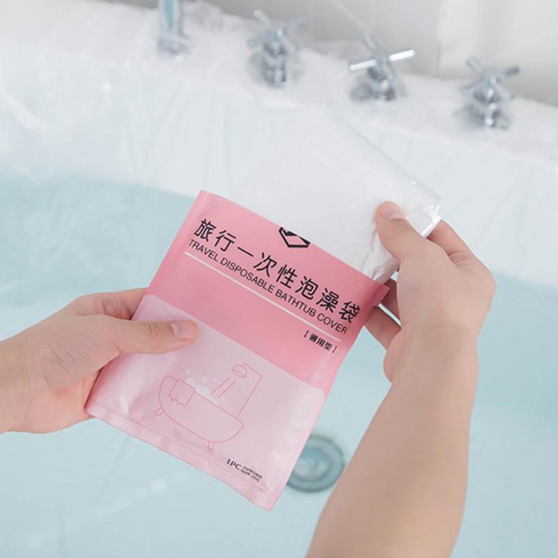 10pc/bag Disposable Bathtub Cover Portable Bathtub Liner Oversized Salon Home Travel Hotel Cleaning Anti Dirt Protective Film