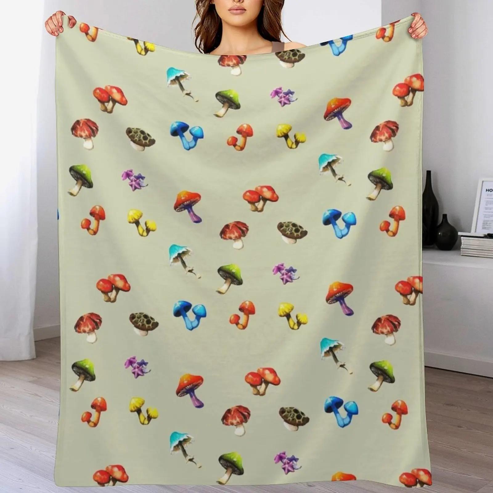 BOTW mushrooms Throw Blanket Stain Resistant Cozy Warm Blanket 102x76cm(40x30in)