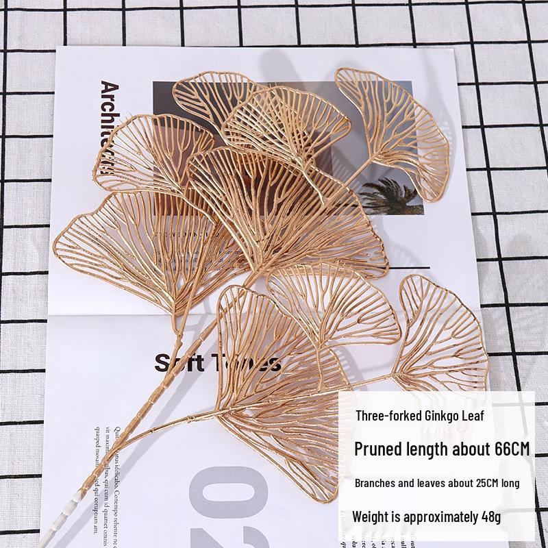 7-Head Persimmon Branch Ikebana Ornament: Artificial Ruyi Persimmon for Living Room or Dried Flower Display