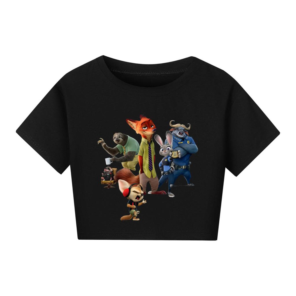 Modische Rundhals-Kurzarm-Arbeitskleidung bedruckte Oberteile für Kinder-Sommeroberteile