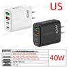 PD40W Mobile Charger: QC3.0 Fast Charging, 2U+2C Multi-Port, EU/UK Standards