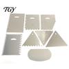 Cake Decorating Texture Tool Stainless Steel Scraper with Multi-faceted Sawtooth, Rectangle/Pentagon/Triangle/Semi-circle Shape Cream Multipurpose