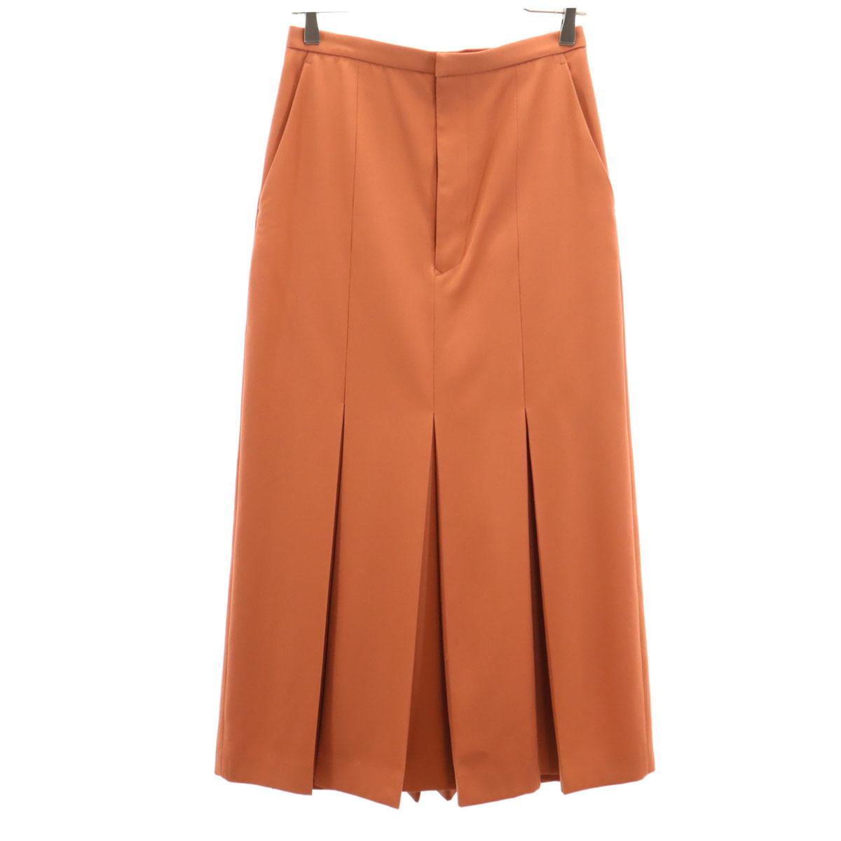 

AURALEE made in Japan Long length box Pleated skirt terracotta Women Used