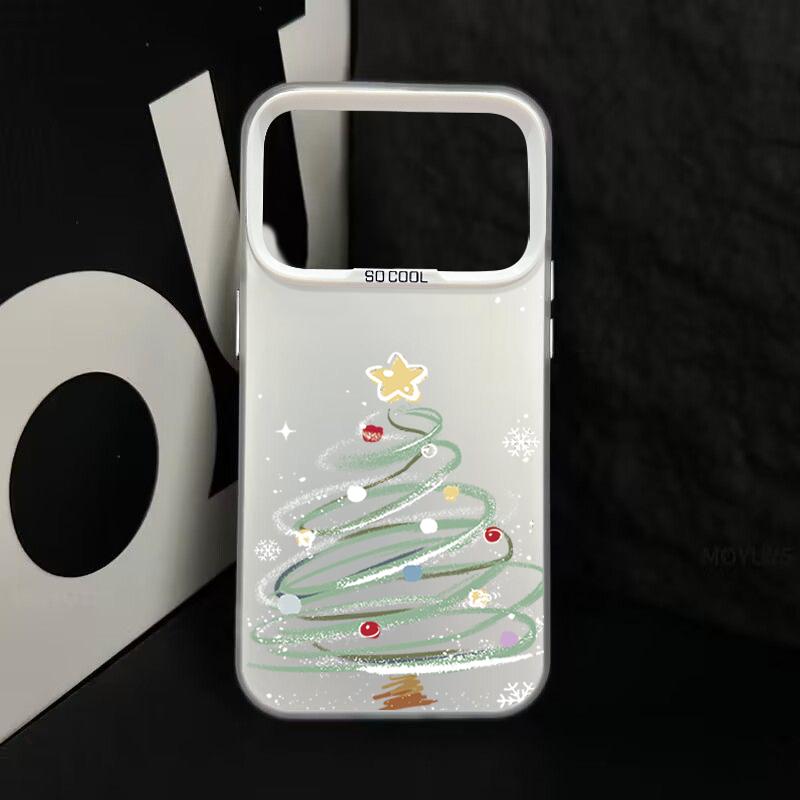 IMD Christmas Tree & Santa Case for iPhone 17 16 15 14 Pro Max/13 Shockproof Hard Cover with Fade-Resistant Design