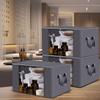 [Cutie de depozitare pliabilă] 1 buc Cutie de depozitare pliabilă din material textil de mare capacitate - Design matlasat durabil negru și gri, ideală pentru organizarea hainelor