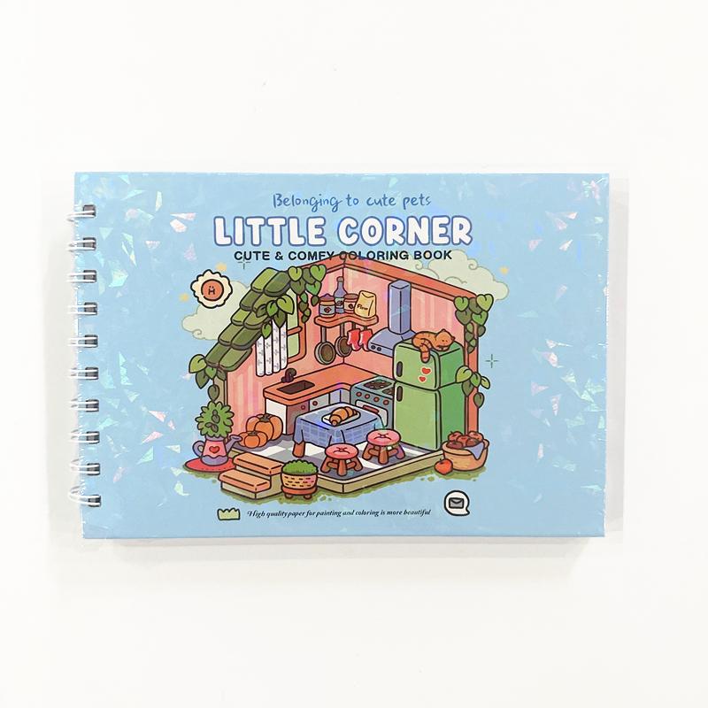 Раскраска «Маленькие уголки и уютные пространства» для взрослых и подростков - Милые, расслабляющие рисунки комфортных мест