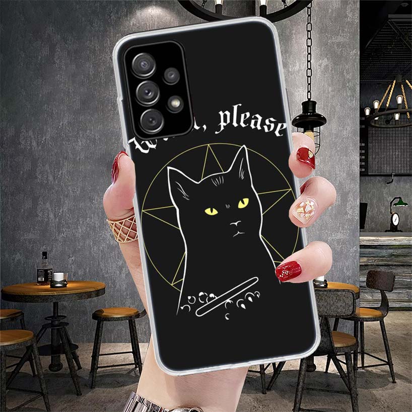 Witch And Cat Colorful Cute Phone Case For Samsung Galaxy A12 A22 A32 A52 A72 A02S A51 A50S A71 A70 A31 A20S Note 20 Ultra S10 A