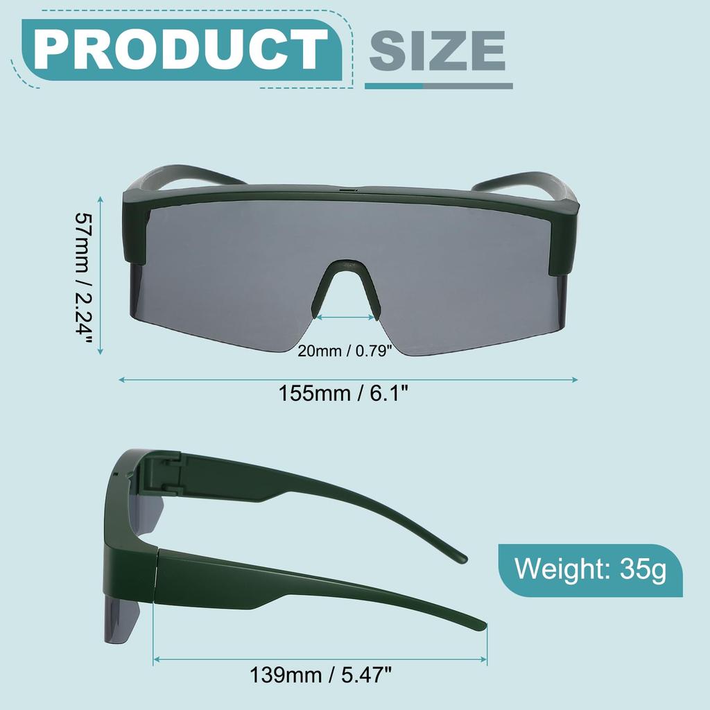 Sports Polarized for Gray Green [uxcell] Sunglasses, Unisex, Lenses, Cycling, Hiking, Driving, Fishing, Running, &