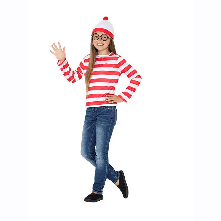 Halloween Where s Wally Parent-Child Cosplay Costume 110