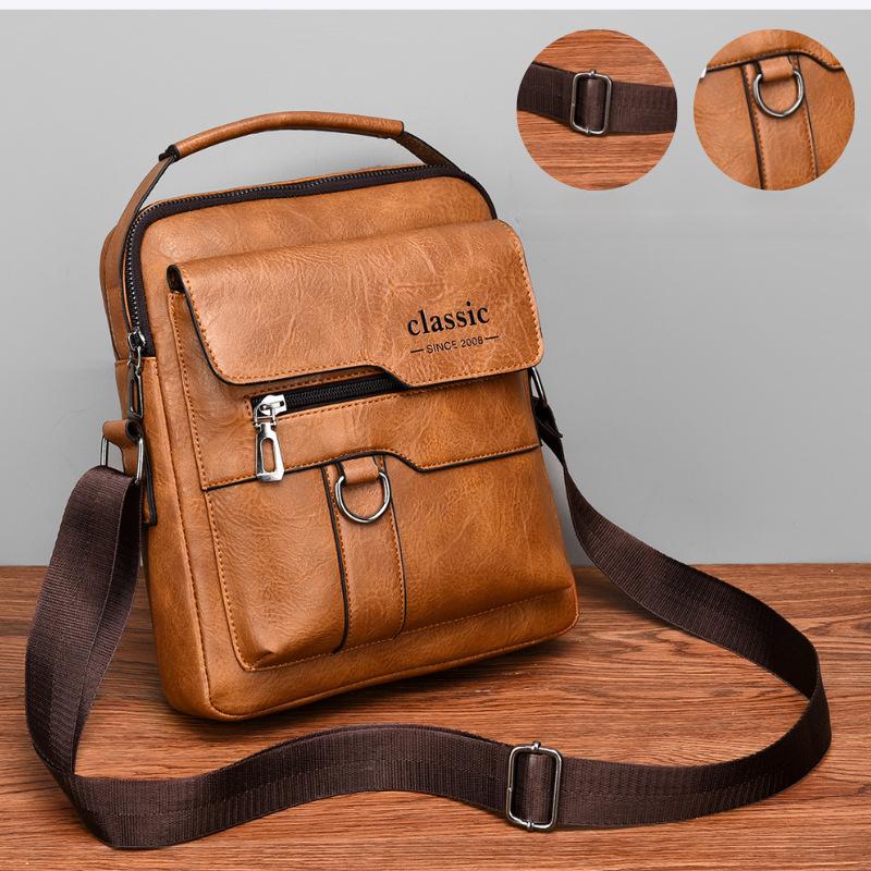 Pánská business crossbody taška pro dojíždění - Voděodolná Velkokapacitní Odolná Kožená Taška přes Rameno s Prémiovým Designem pro Kancelář a Cestování