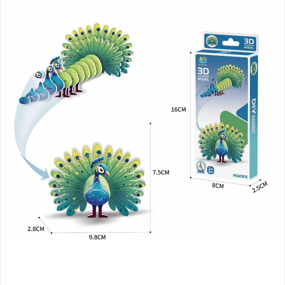

DIY Handicrafts Children s Jigsaw Puzzle Toys Educational Toy Animal Model Assembly Toys For Kids Peacock