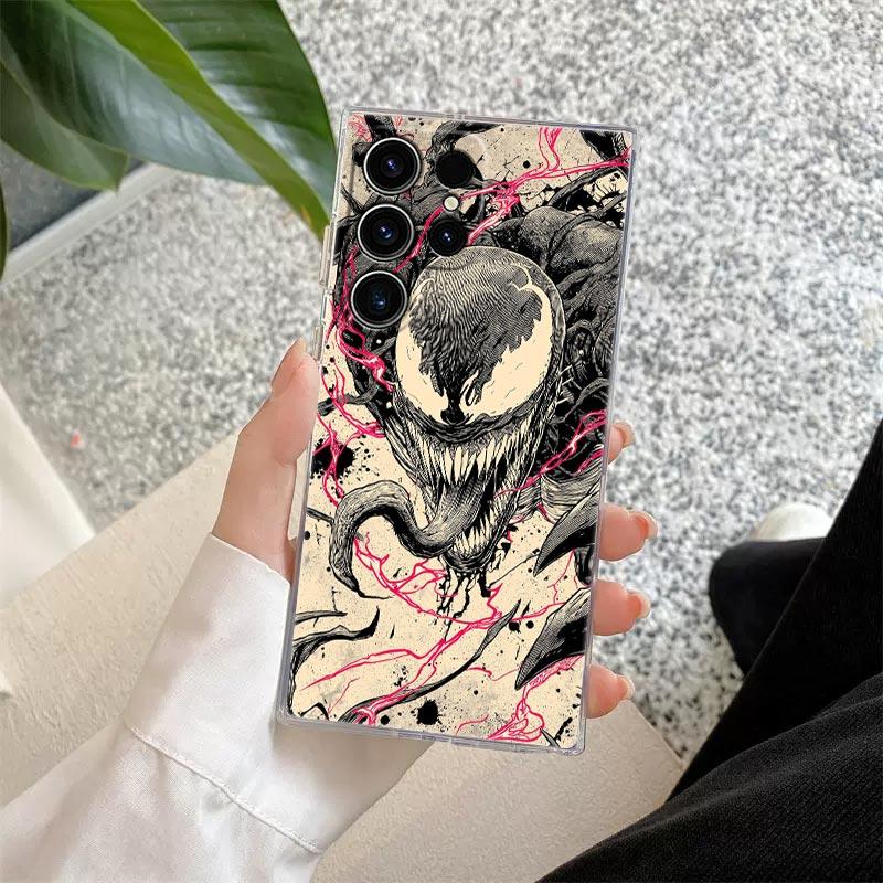 

Cool Venom Art Transparent Case For Samsung Galaxy S26 S25 Ultra S24 S22 S26 Plus S20 S23 S21 S25 FE S24 5G Clear Silicone Cover Galaxy S22 5G
