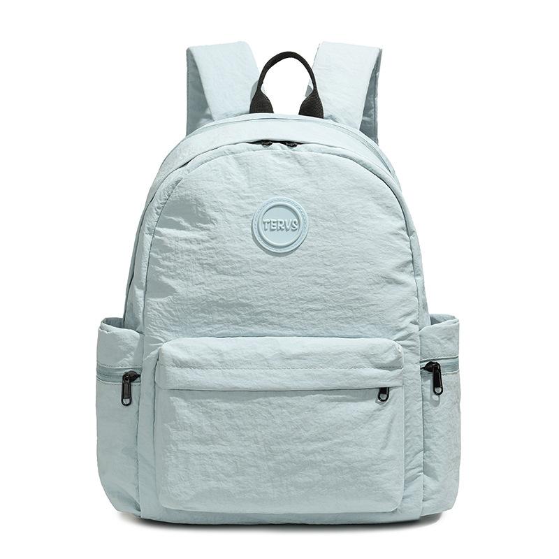 Outdoor Nylon Backpack Women Solid Color Backpack Student Schoolbag