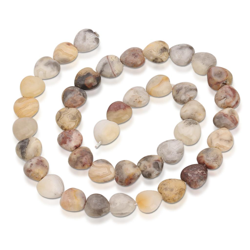 1 String Natural Stone Colorful Heart shaped Agate Tiger Eye Amethyst Blue Pine Spacer Beads DIY Charm Bracelet Necklace Jewelry