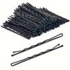 100pcs Black Straight Line Hair Clip U-shaped Needle Lady Coffee Hairpins Curly Wavy Grips Women Pins Styling Hair Accessories