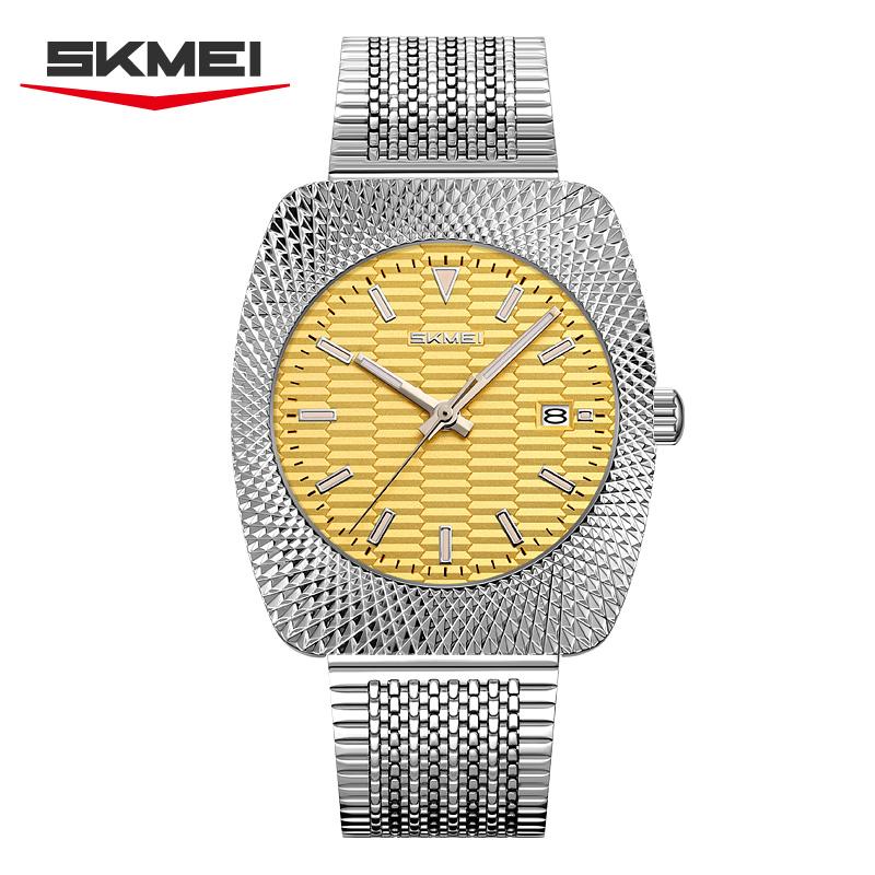 SKMEI 9417 Date Night Light Stainless Steel Strap Men's Casual Luxury Fashion Watch Reloj Hombre New Brand Men's Quartz Watch
