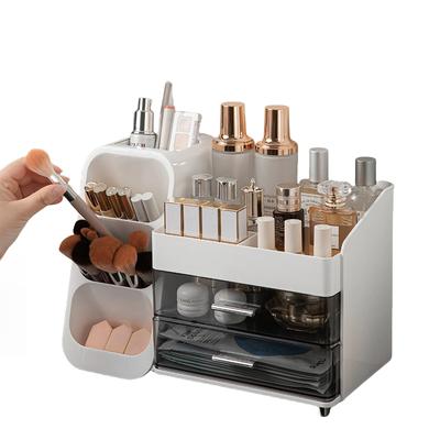 Organisateur de Maquillage Cosmétique, Grande Capacité Coiffeuse, Organisateur de Cosmétiques pour Bureau de Salle de Bain et Chambre, Facile à Ranger Soins de la Peau, Pinceaux