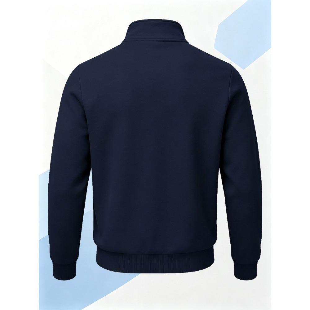 Men's American-style Half-zip Front Zipper Stand-up Collar Sweatshirt, Soft and Comfortable Fabric, Trendy Pullover Hoodie Casual Sweatshirt